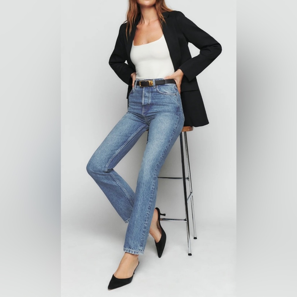 Reformation Cynthia Medium Wash Denim Colorado Wash